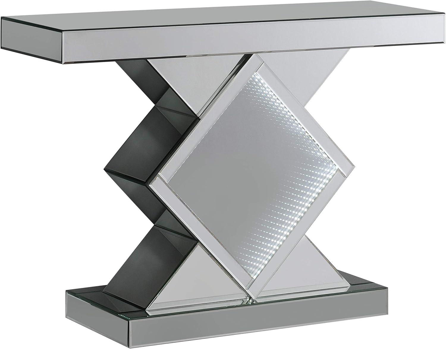 Console Table with LED Lighting Silver