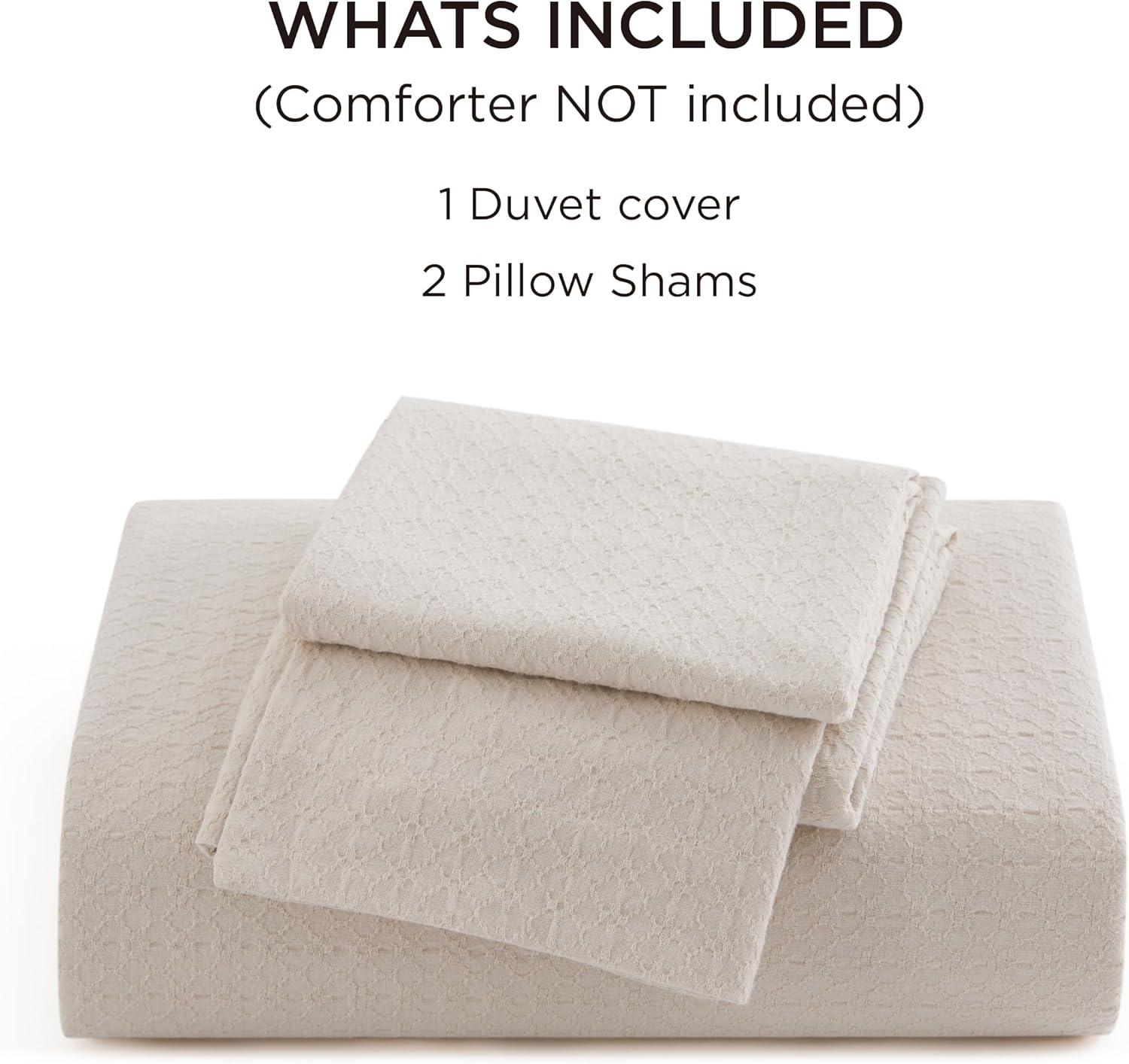 Bedsure | 3Pcs Tufted Boho Farmhouse Shabby Chic Embroidery Comforter Set