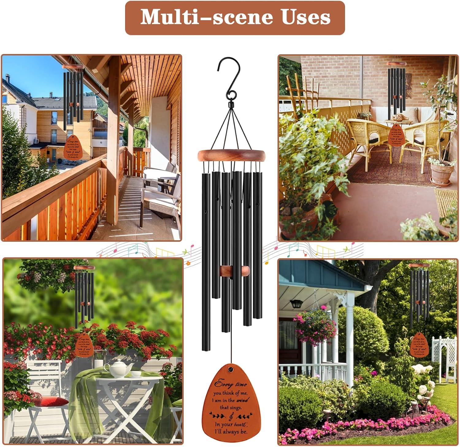 Sympathy Gifts for Loss of Loved One 32" Memorial Wind Chimes for Loss of Loved One Bereavement Condolence Gifts Sympathy Windchimes Memory Wind Chime with Memorial Card
