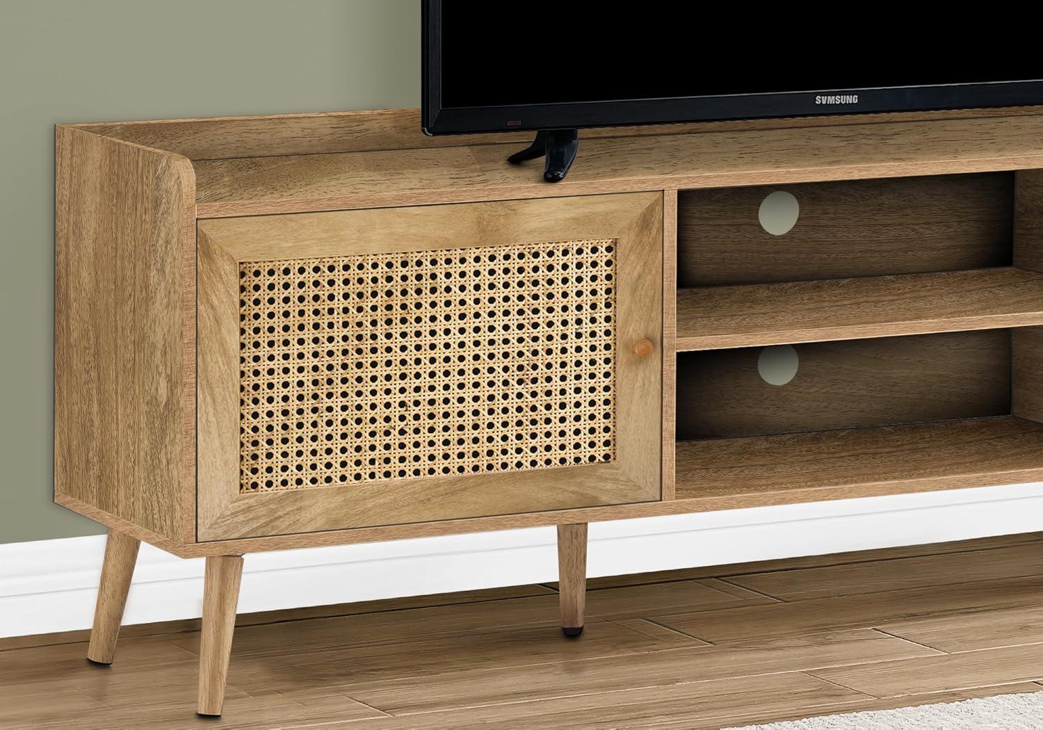 Monarch Specialties Tv Stand 72 Inch Console Media Entertainment Center Storage Cabinet Living Room Bedroom Walnut Laminate Wood Legs Transitional