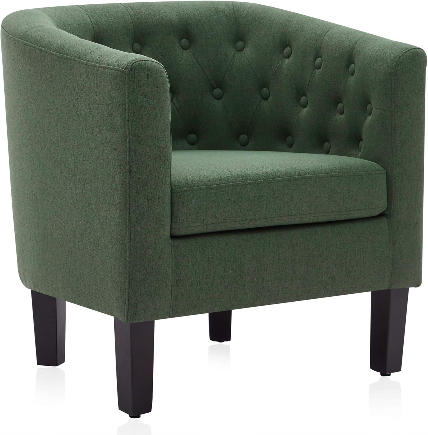 BELLEZE Elegant Tufted Barrel Accent Chair - Berlinda (Green)