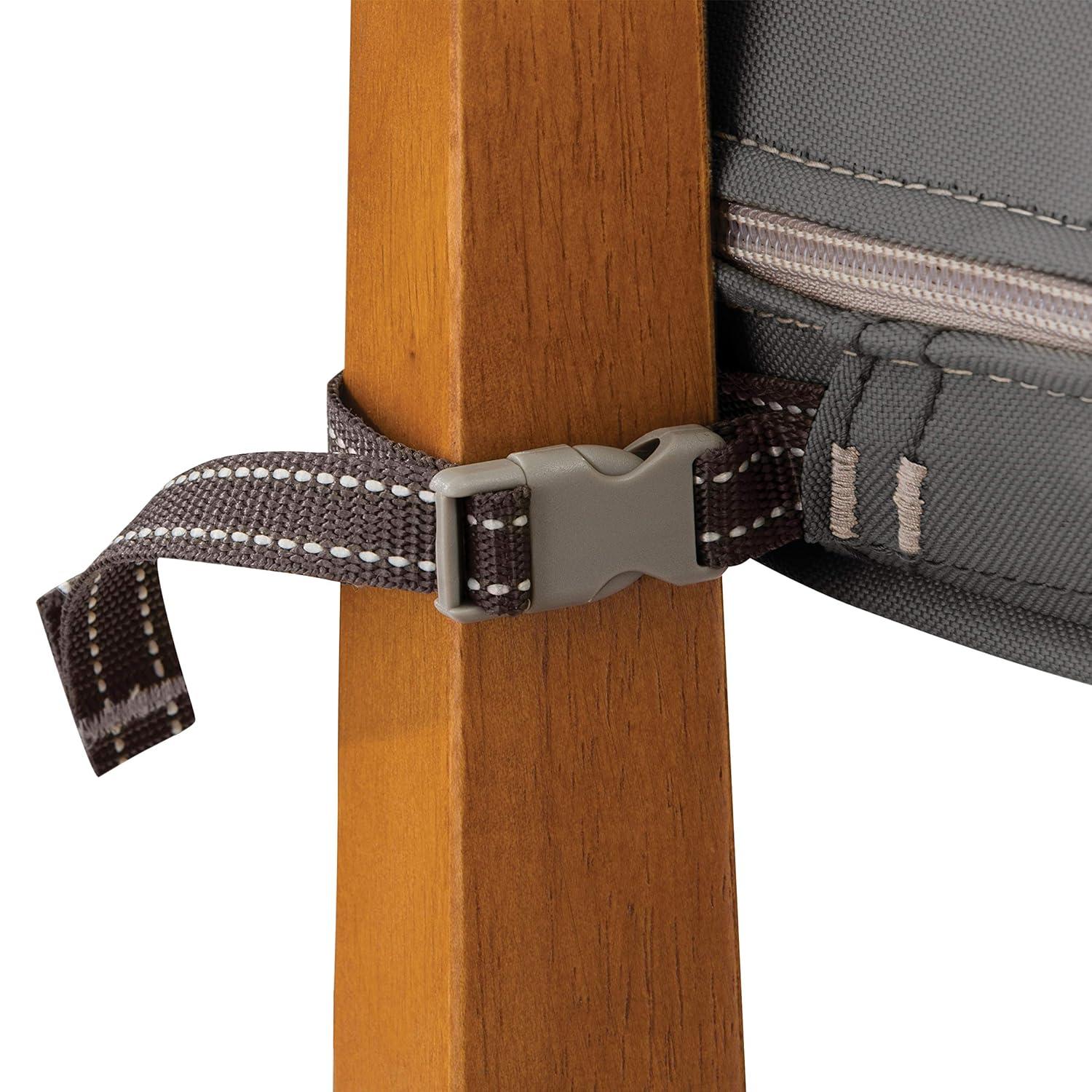 Classic Accessories Montlake FadeSafe Patio Seat & Back Cushion Combo, 23"W x 23"D x 5" x21"W x 20"H x 4", Light Charcoal