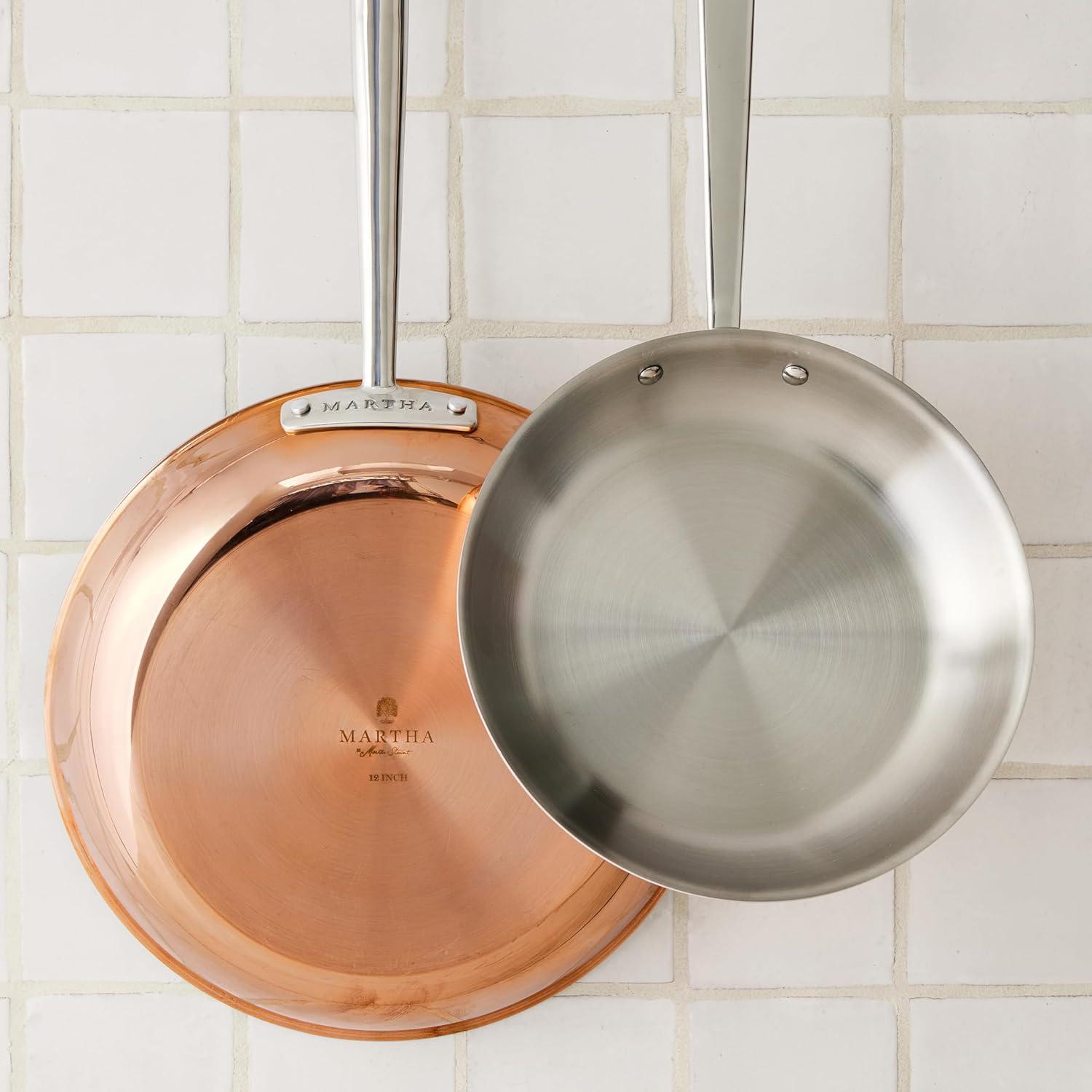 10" Copper and Stainless Steel Fry Pan with Riveted Handle