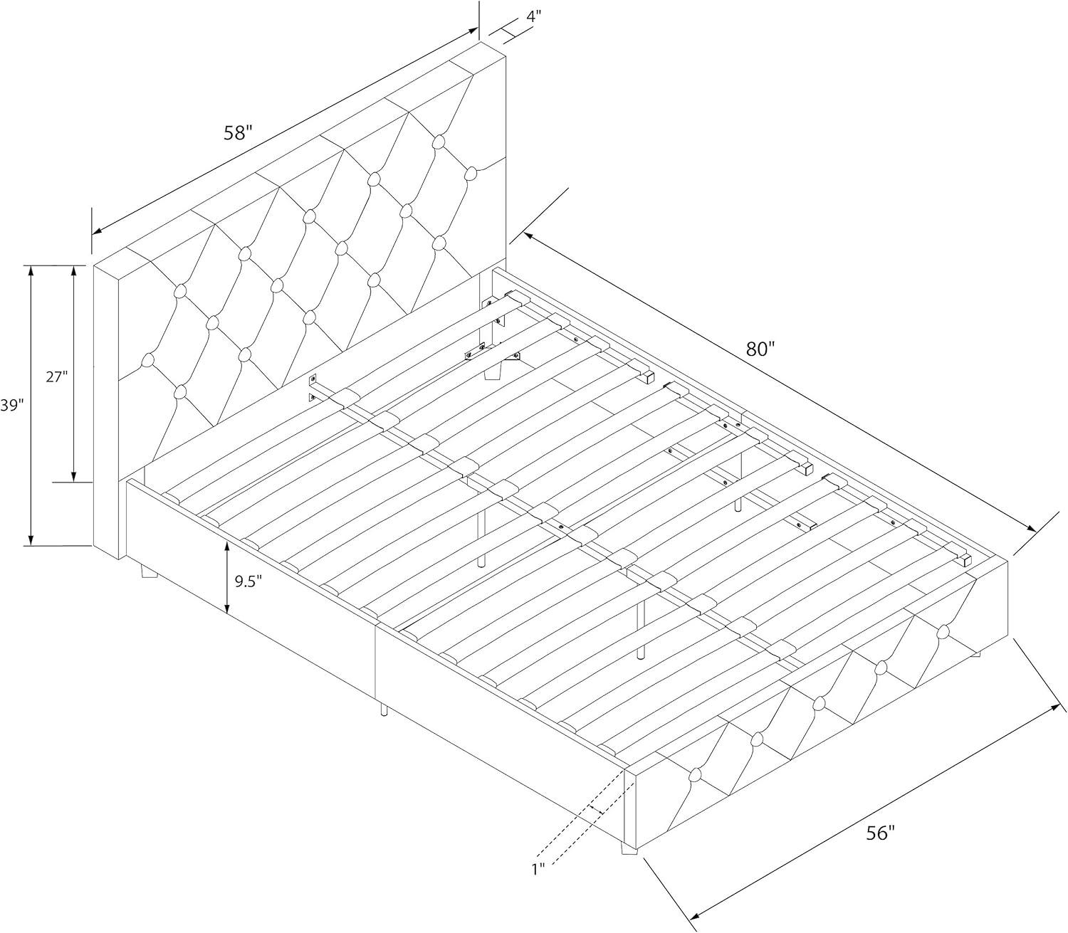 Dalia Tufted Faux Leather Bed - Room & Joy