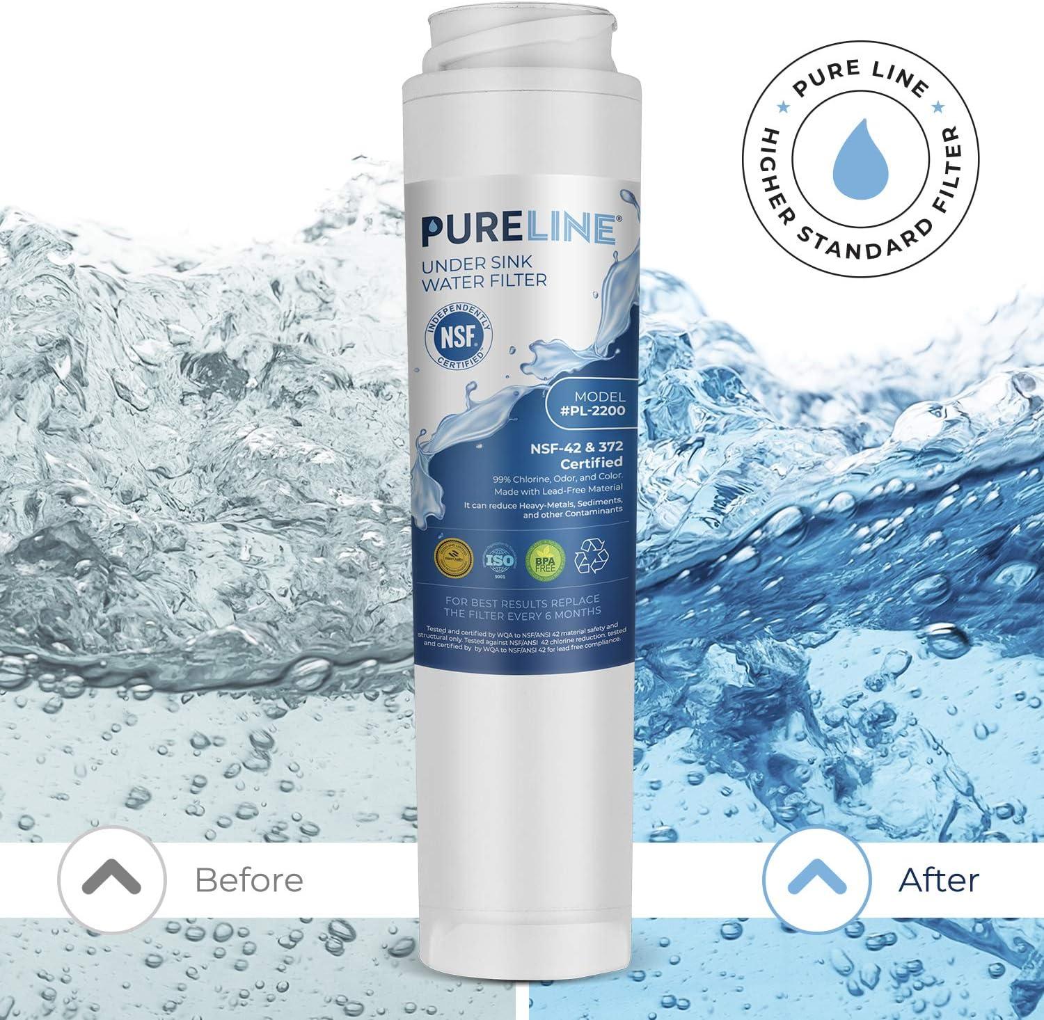 PURELINE GE FQROPF and FQSLF Under Sink Water Filter Replacement. Compatible with PXRQ15RBL, PXRQ15F, PNRQ15F, PNRQ20F, PNRQ20R and PNRQ21R (3 Pack)