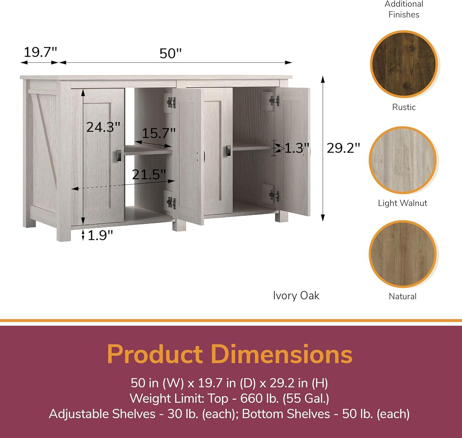 Ollie & Hutch Farmington 55 Gallon Aquarium Stand