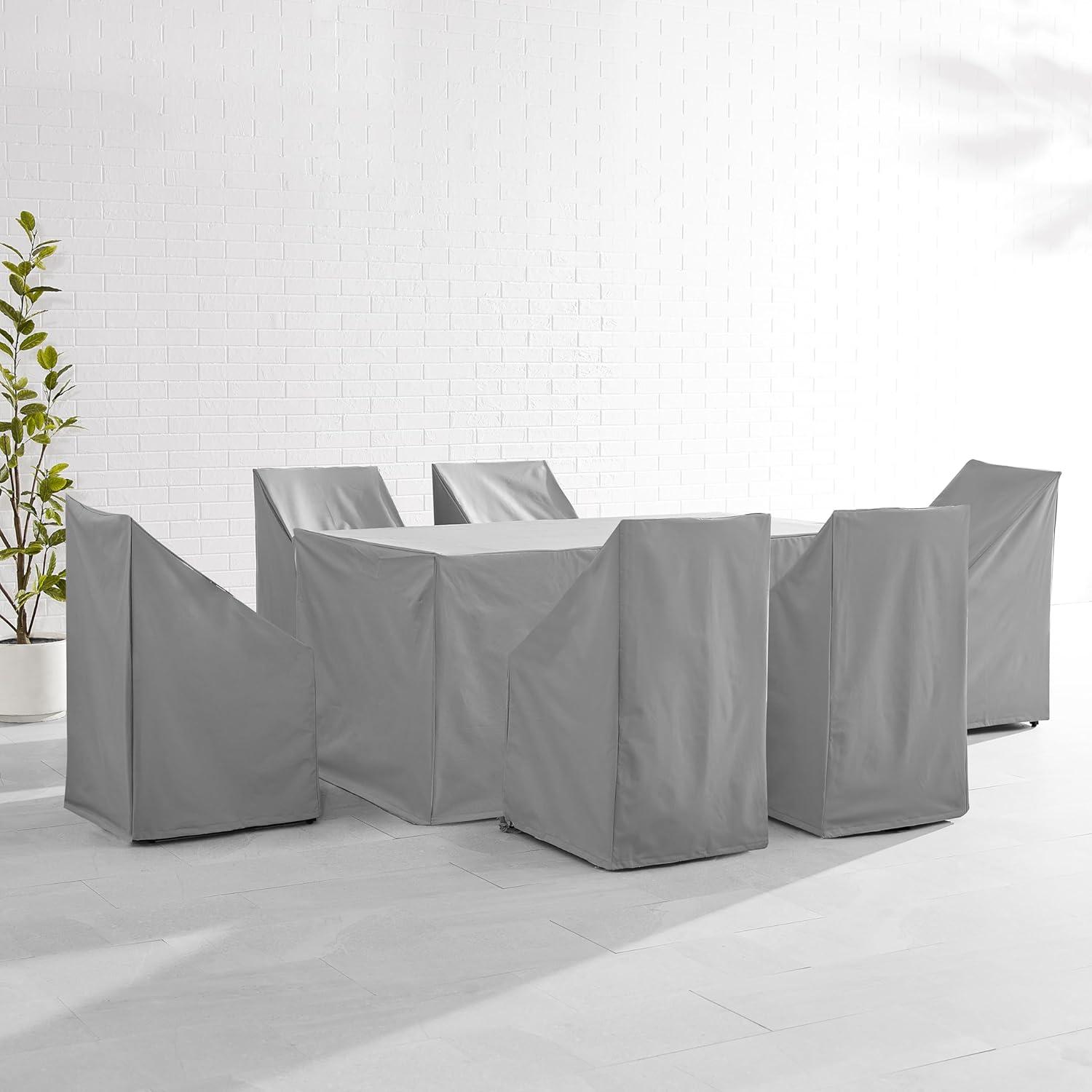 Gray Heavy-Duty Vinyl 7-Piece Outdoor Furniture Cover Set