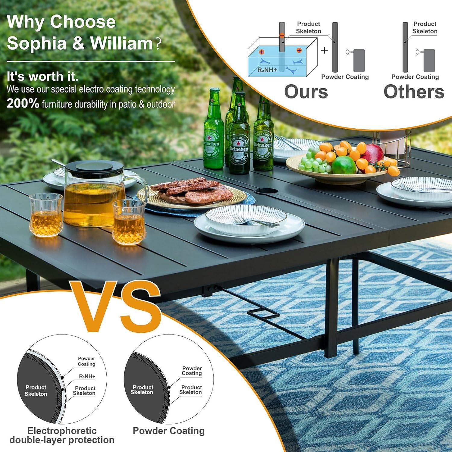 Argyri 6 - Person 60" Long Dining Set with Cushions