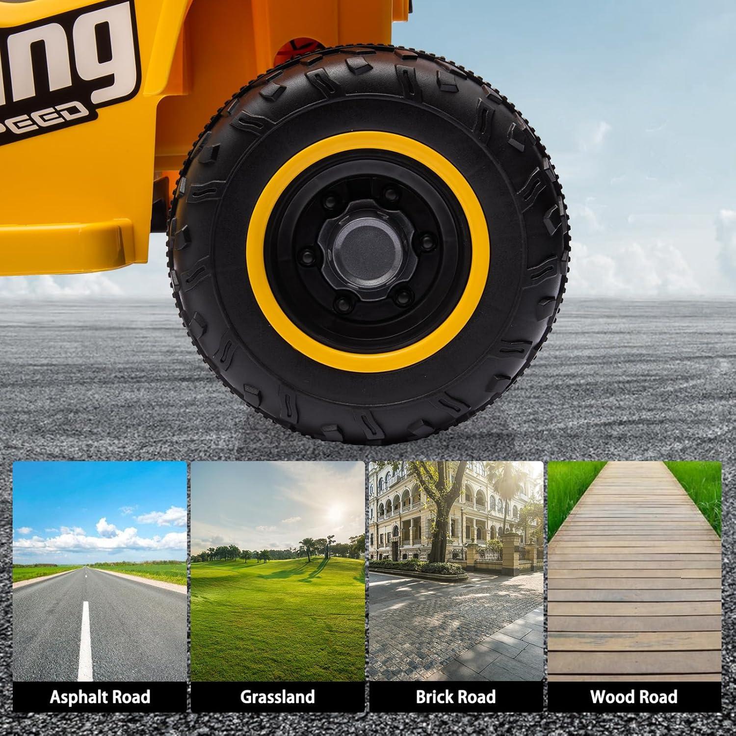 ANPABO 6V 7Ah Powered Ride-on Toy, Electric 4-Wheeler ATV Car w/ Horn, Music Player, Headlight for Kids