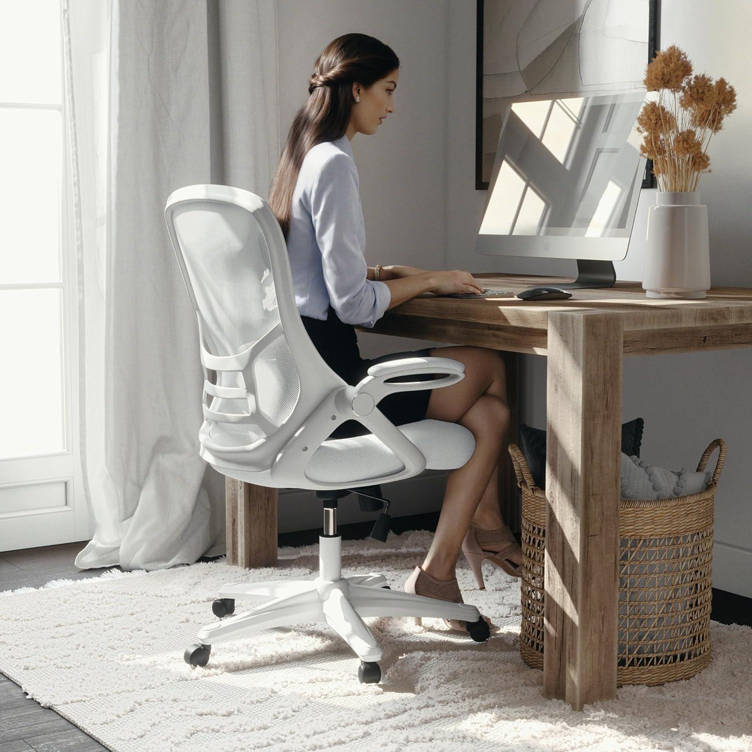 Flash Furniture Cappello High-Back Mesh Swivel Ergonomic Office Chair with Flip-Up Arms