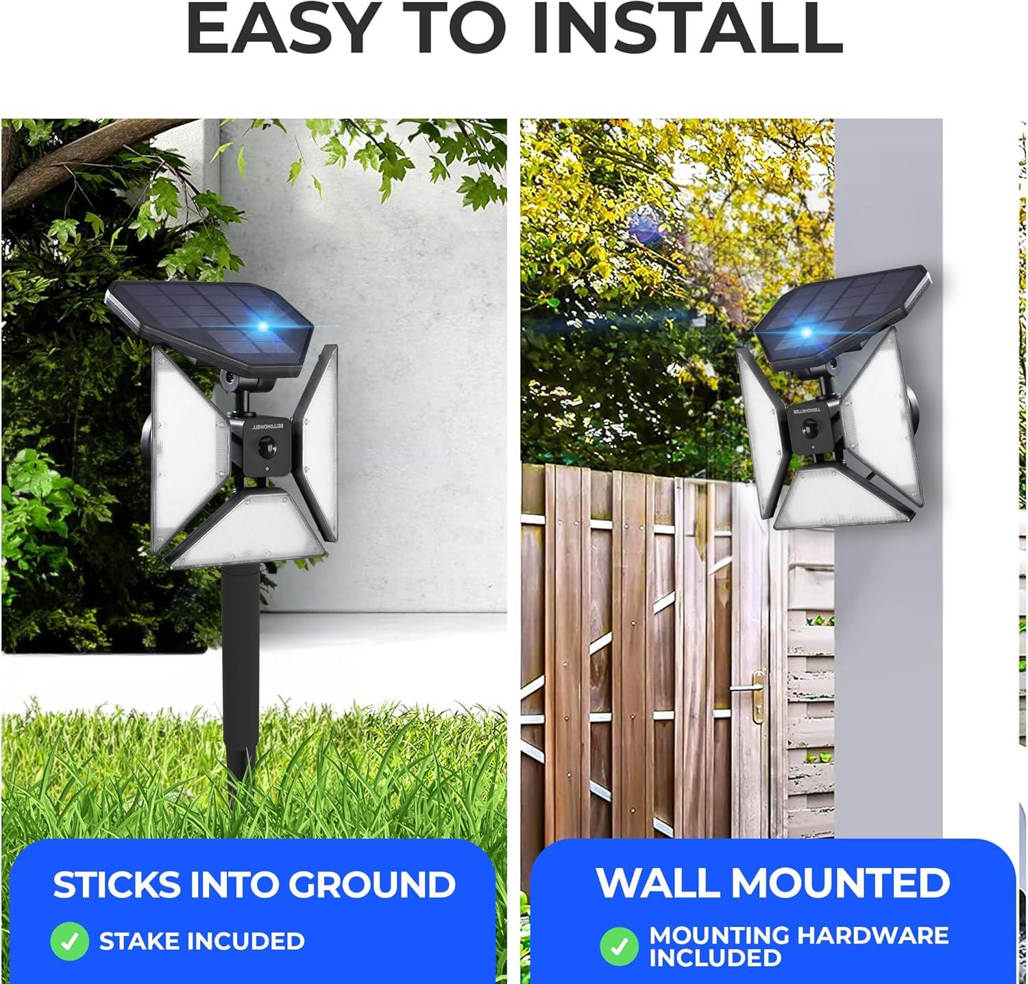 Bell+Howell Bionic Spotlight Trio with Motion Sensor, Super Bright Landscape Spotlight for Outdoors