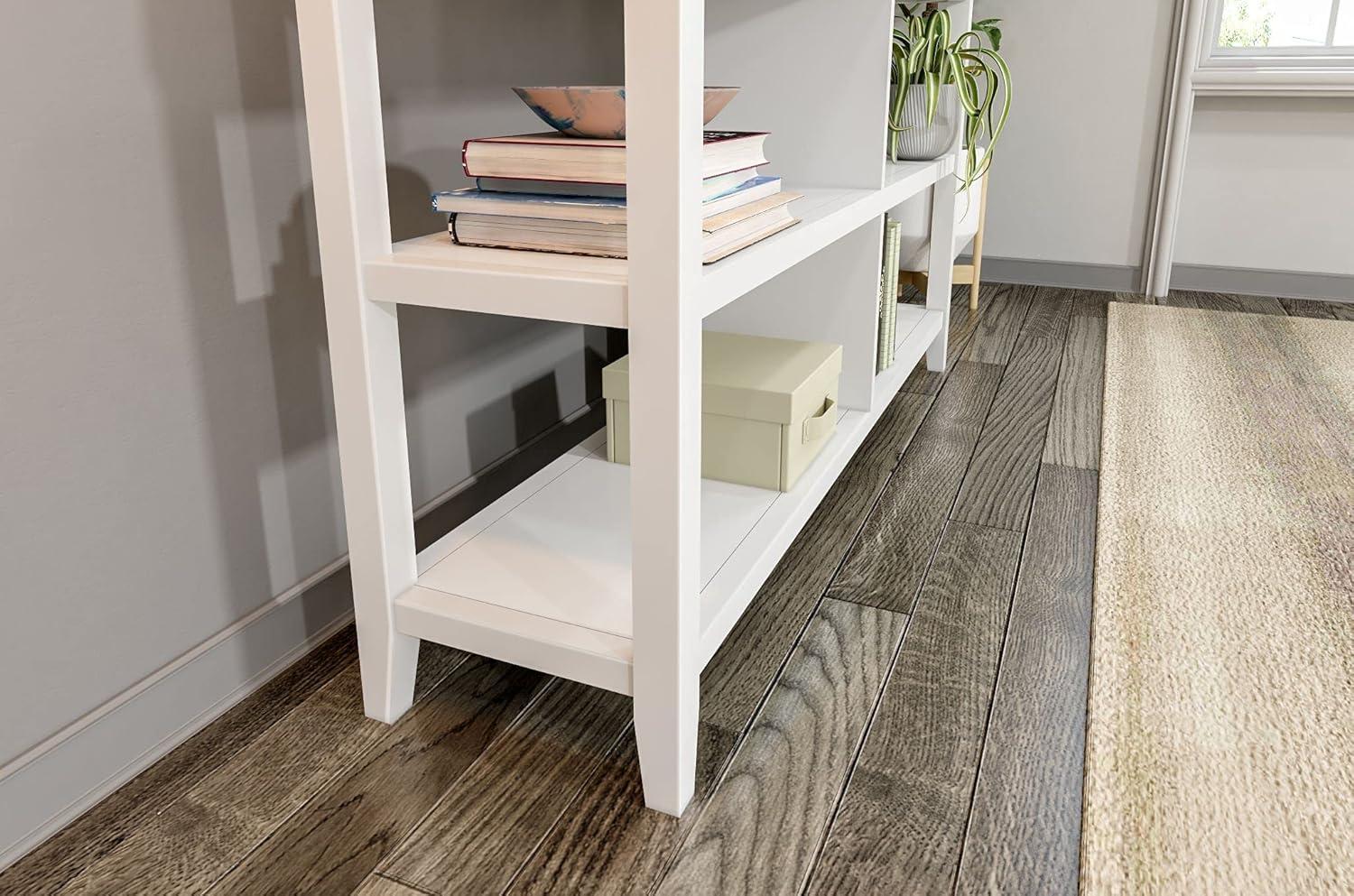 NewRidge 2-Tier Low Wooden Bookcase White