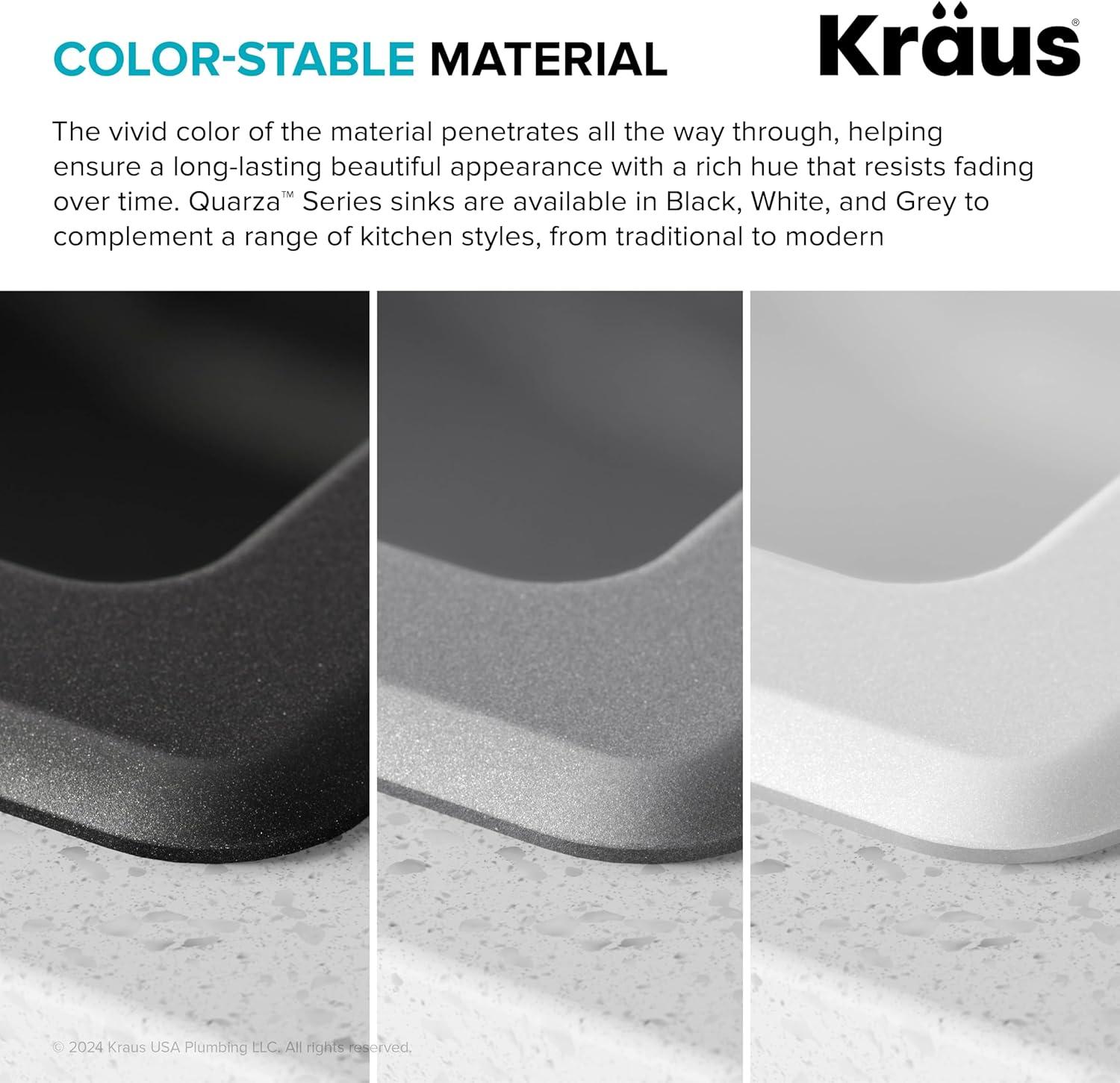 KRAUS Quarza™ 25" L Dual Mount Single Bowl Granite Kitchen Sink