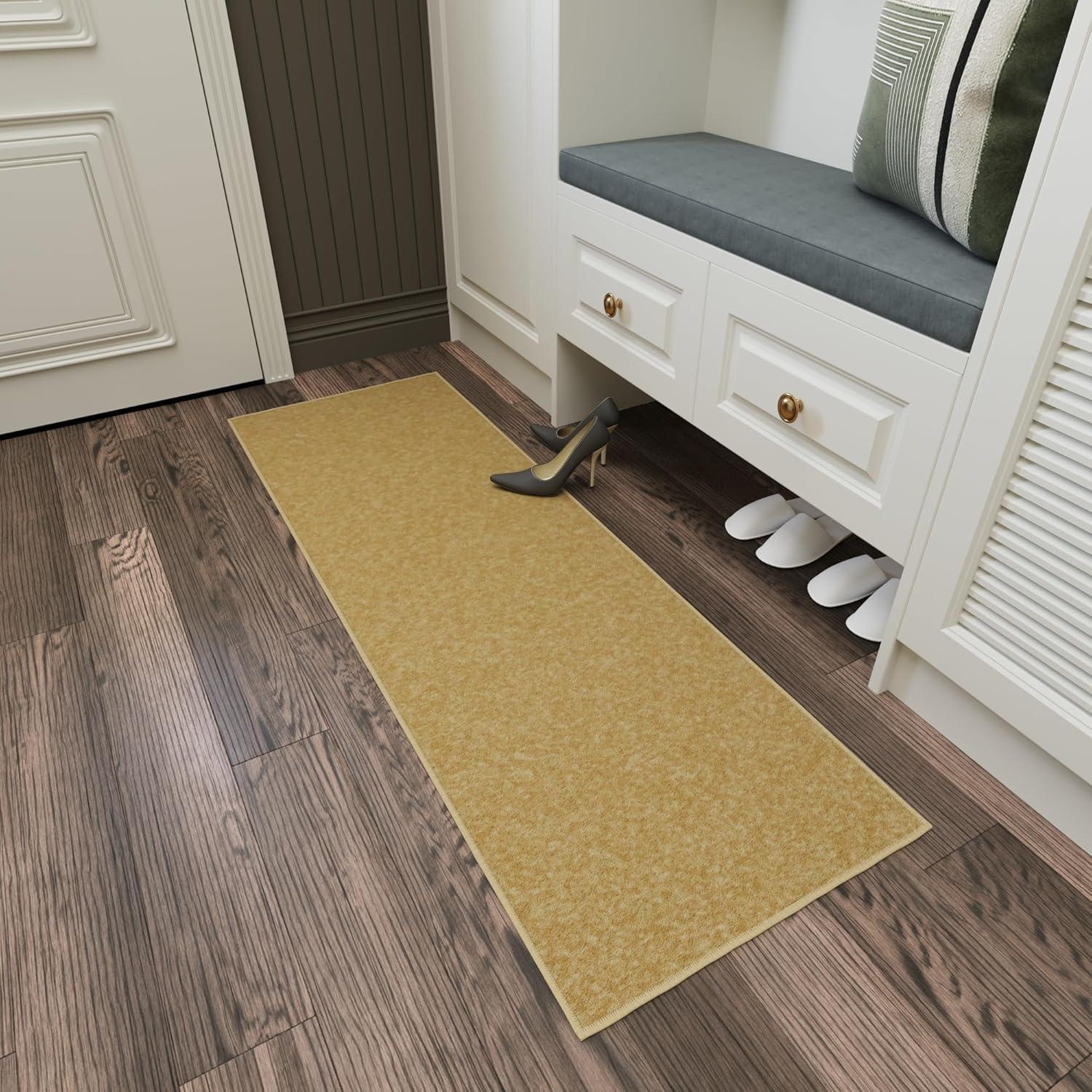 Ottomanson Ottohome Non-Slip Solid Area Rug For Living Room, Hallway Runner, Entryway Rug