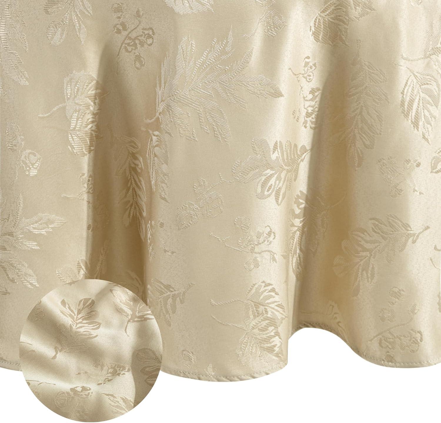 Elrene Elegant Woven Leaves Jacquard Damask Fall Tablecloth - Elrene Home Fashions