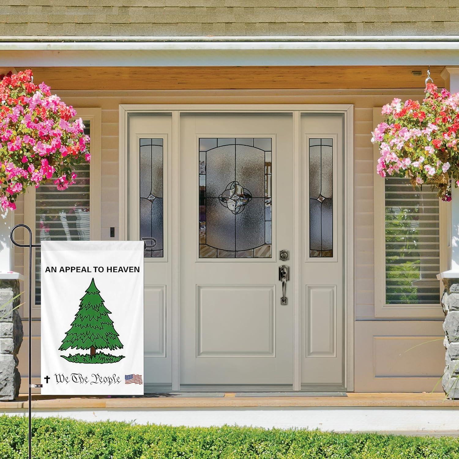 White and Green Patriotic Polyester Garden Flag 12x18 Inch