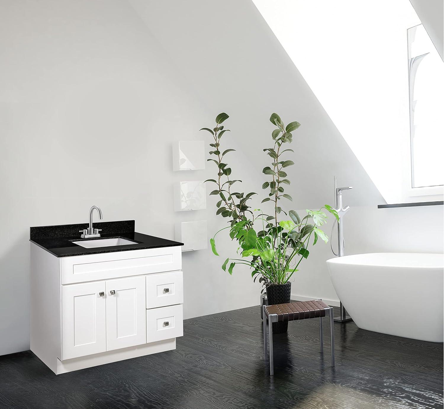 Design House Brookings 36 Inch Bathroom Vanity, Ready to Assemble, Solid Wood, Sherwin Williams – Design House, 587097