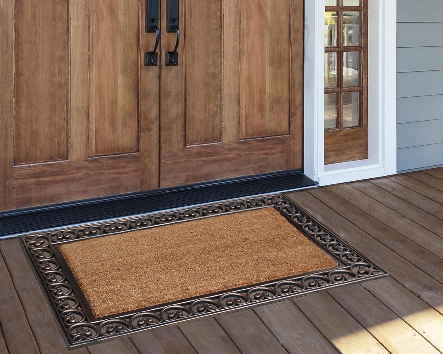 A1HC Natural Coir & Rubber Door Mat, 30"x48" – Thick, Durable, Heavy Duty, Anti-Shed, Fade-Resistant, Long-Lasting Outdoor Entrance Large Doormat for Front Porch