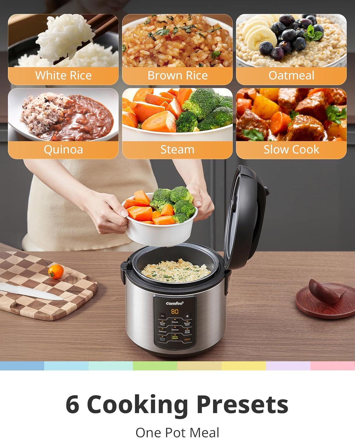 Comfee' Comfee' 8 Cup 6-in-1 Rice Cooker