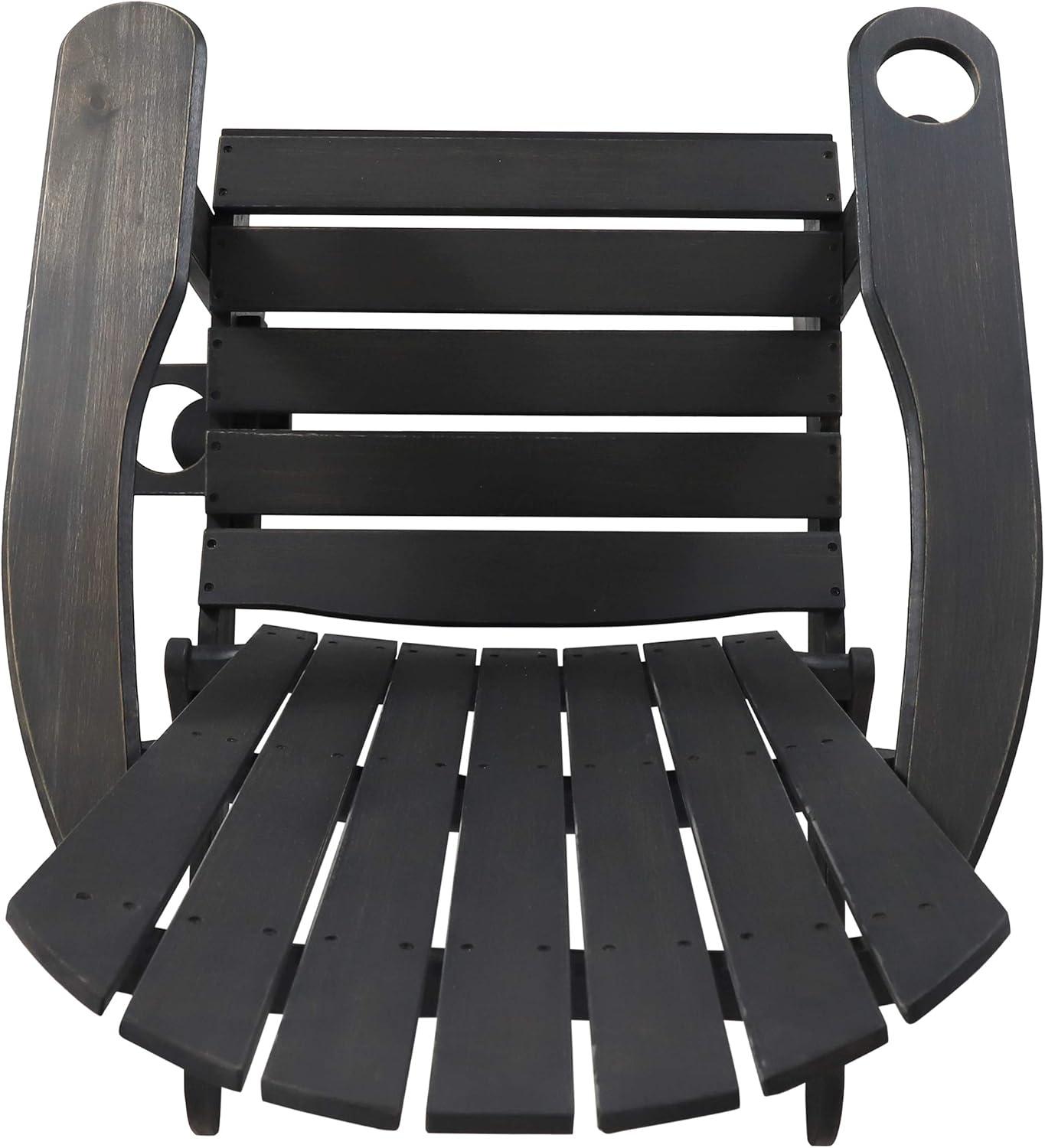 2pk Bellwood Outdoor Acacia Wood Folding Adirondack Chairs Dark Gray - Christopher Knight Home