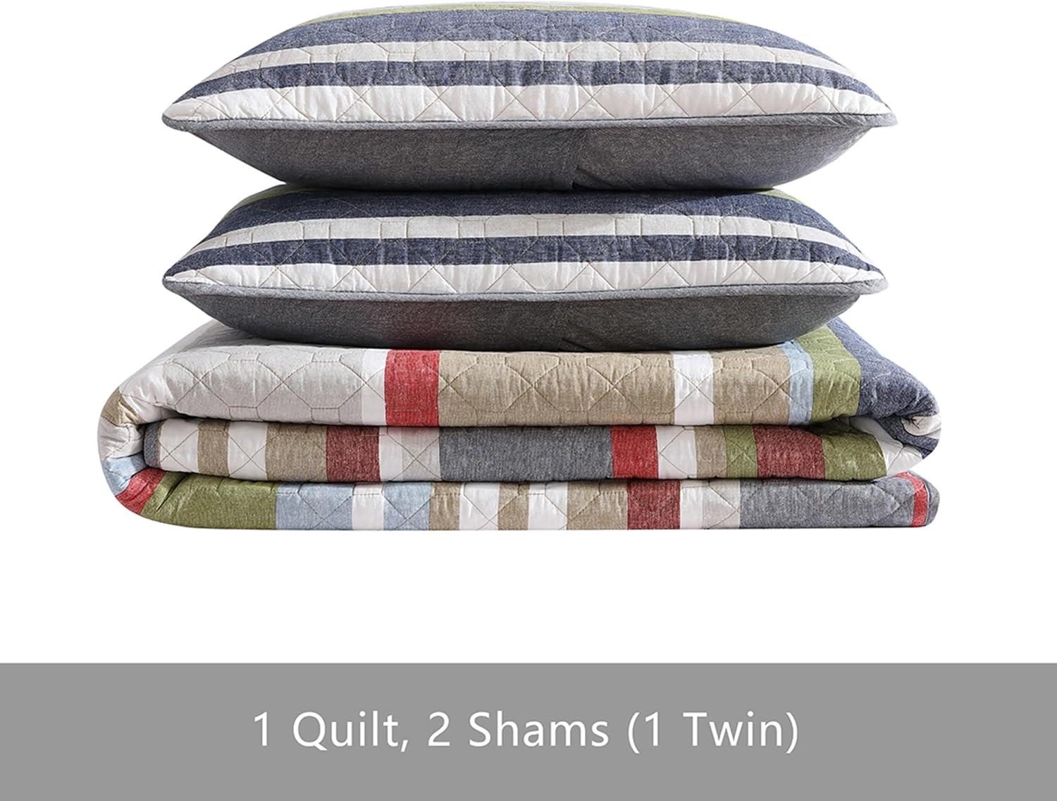 Gray Stripe Salmon Ladder Quilt Set - Eddie Bauer®