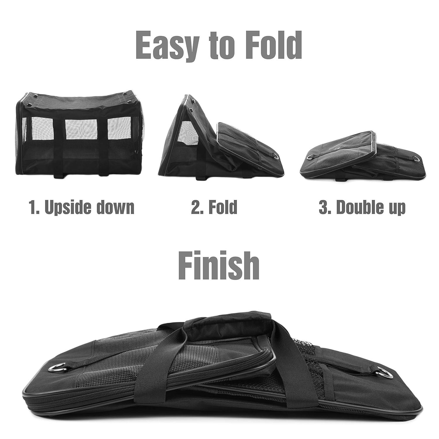 HITCH ScratchMe Pet Travel Carrier Soft Sided Portable Bag for Cats, Small Dogs, Kittens or Puppies, Collapsible, Durable, Airline Approved, Carry Your Pet with You Safely and Comfortably (L)