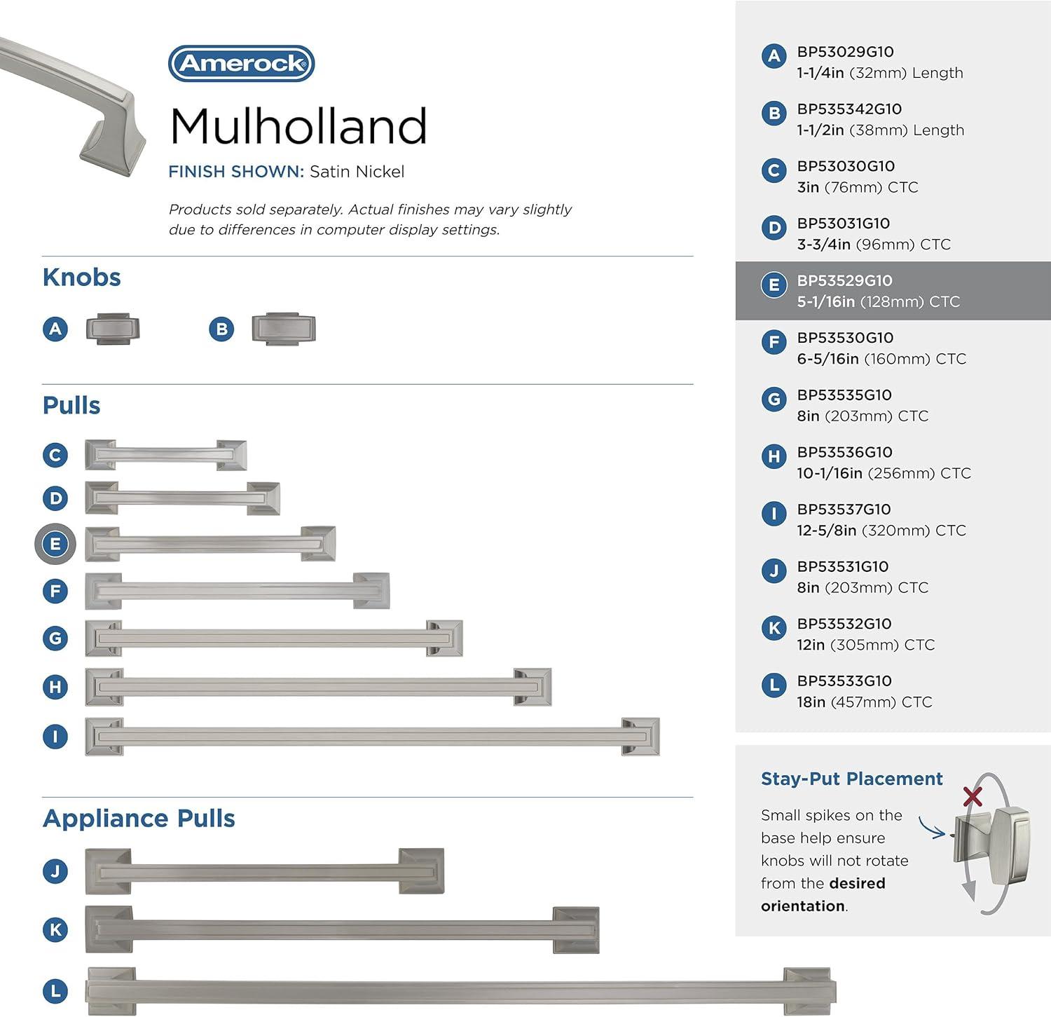 Mulholland - 5 1/16" Center to Center Bar Pull