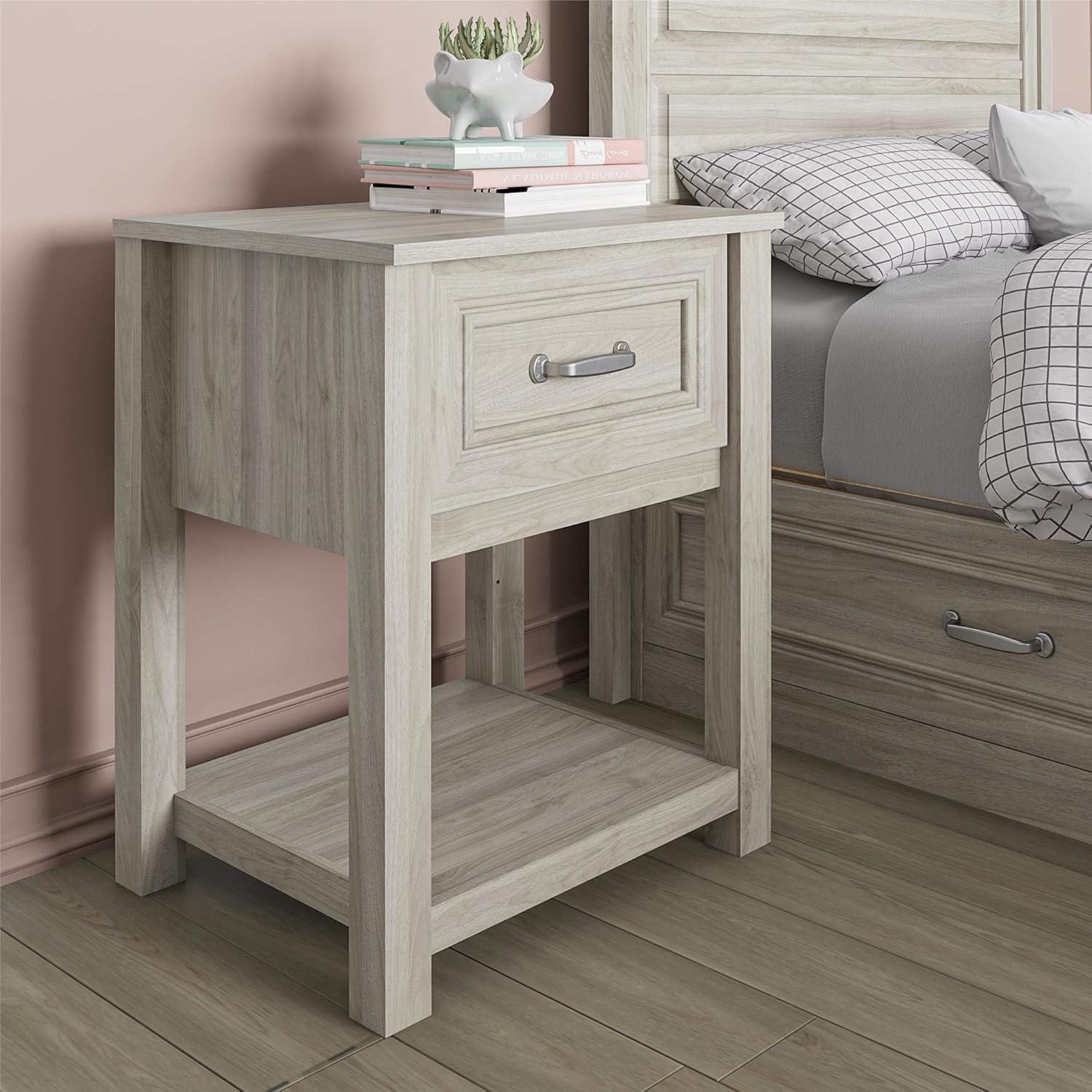 Sierra Ridge Levi Light Walnut Laminated Nightstand for Kids