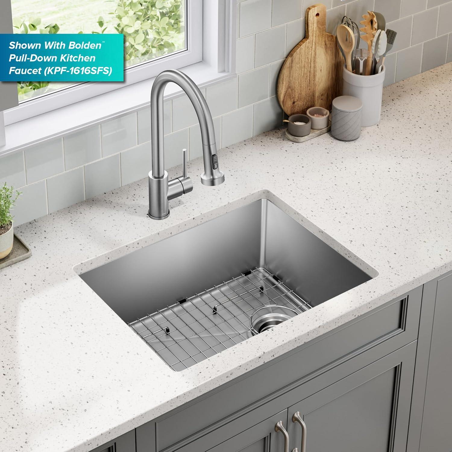 Fairlane 25-Inch Satin Stainless Steel Undermount Kitchen Sink