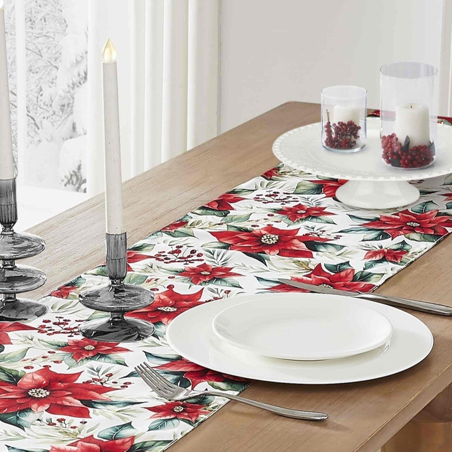 Avanti Linens Poinsettia 72" Runner-Multicolor