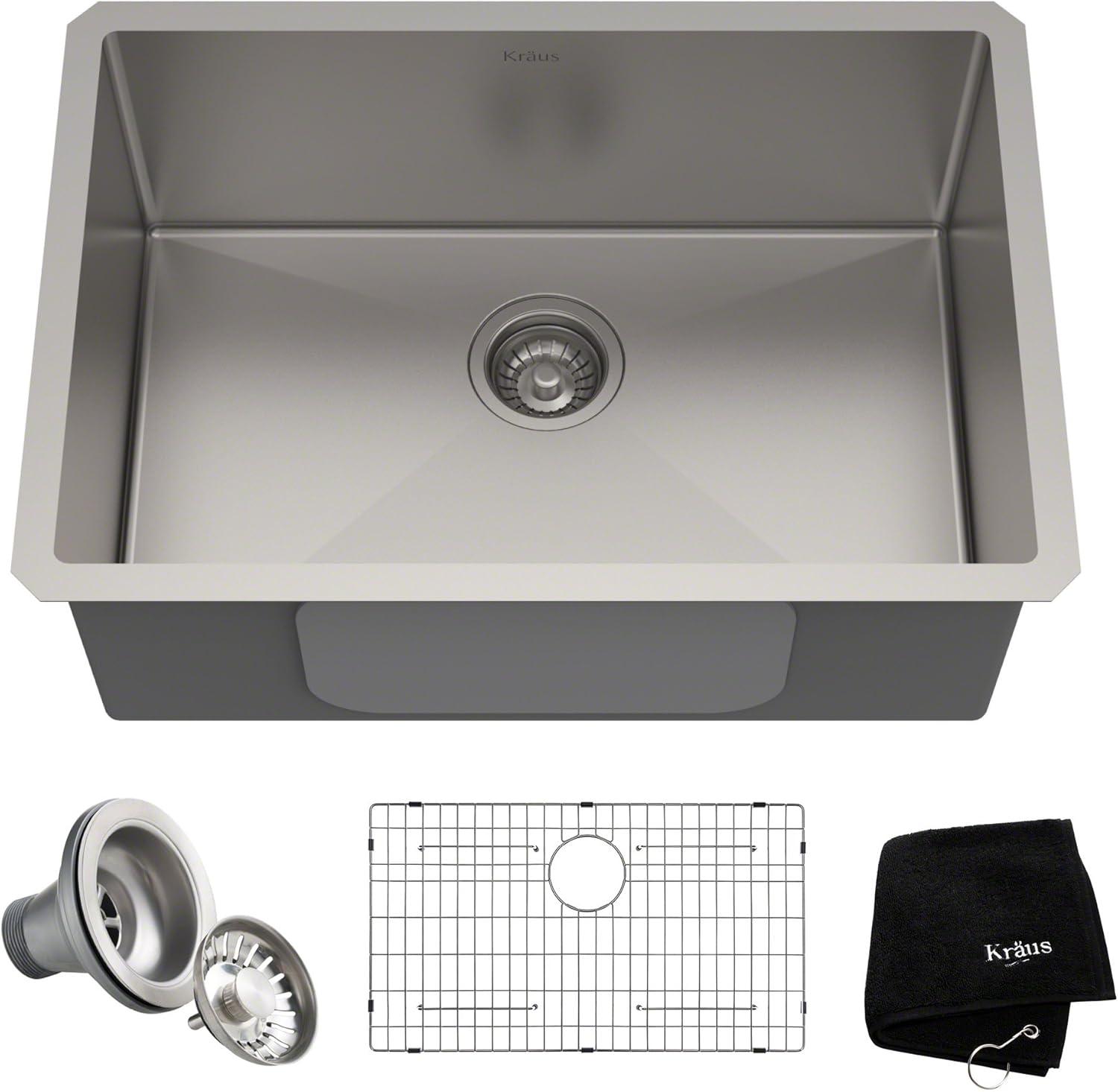 KRAUS Kore™ Workstation Drop-In 16 Gauge Single Bowl Stainless Steel Kitchen Sink