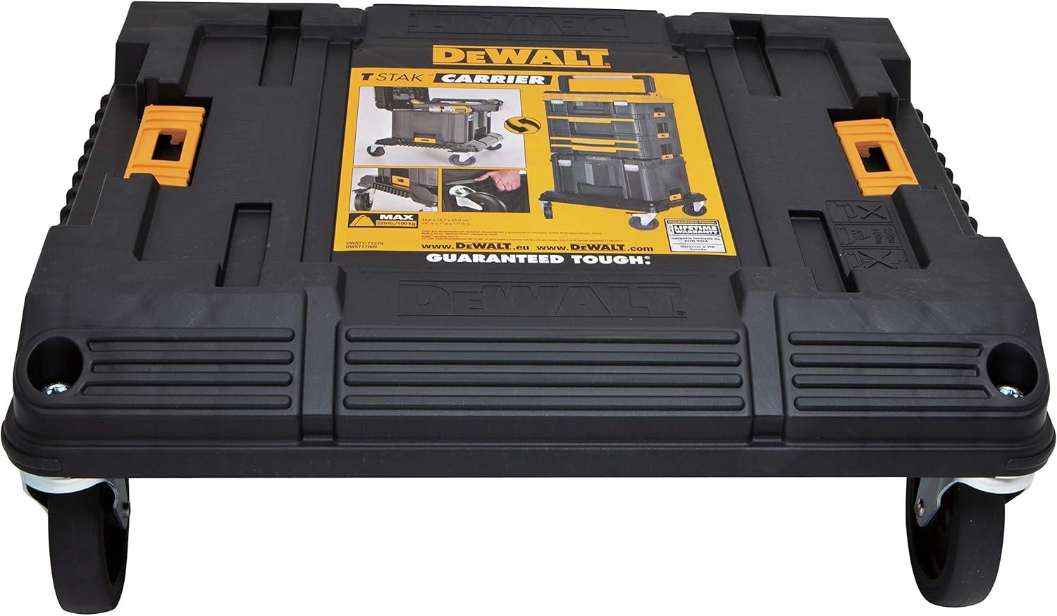 DEWALT Black Plastic TSTAK 4-Wheel Cart with Strap