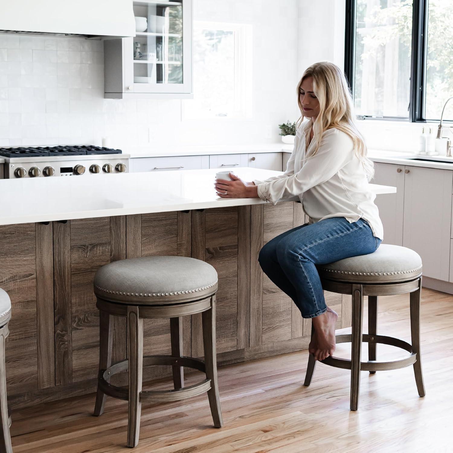 Maven Lane Maven Lane Alexander Stool with Fabric Upholstery