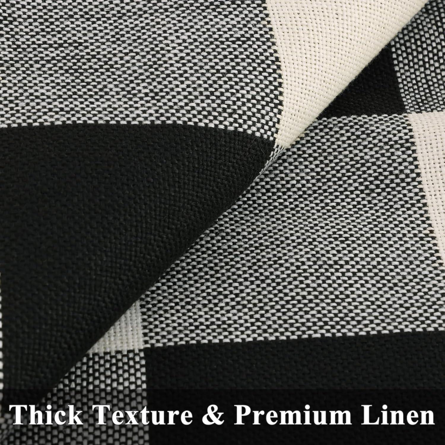 CARRIE HOME Buffalo Plaid Pillow Covers 18x18 Set of 2 Black and White Outdoor Throw Pillows Black Buffalo Check Pillow Covers Farmhouse Decor for Couch Sofa and Bed