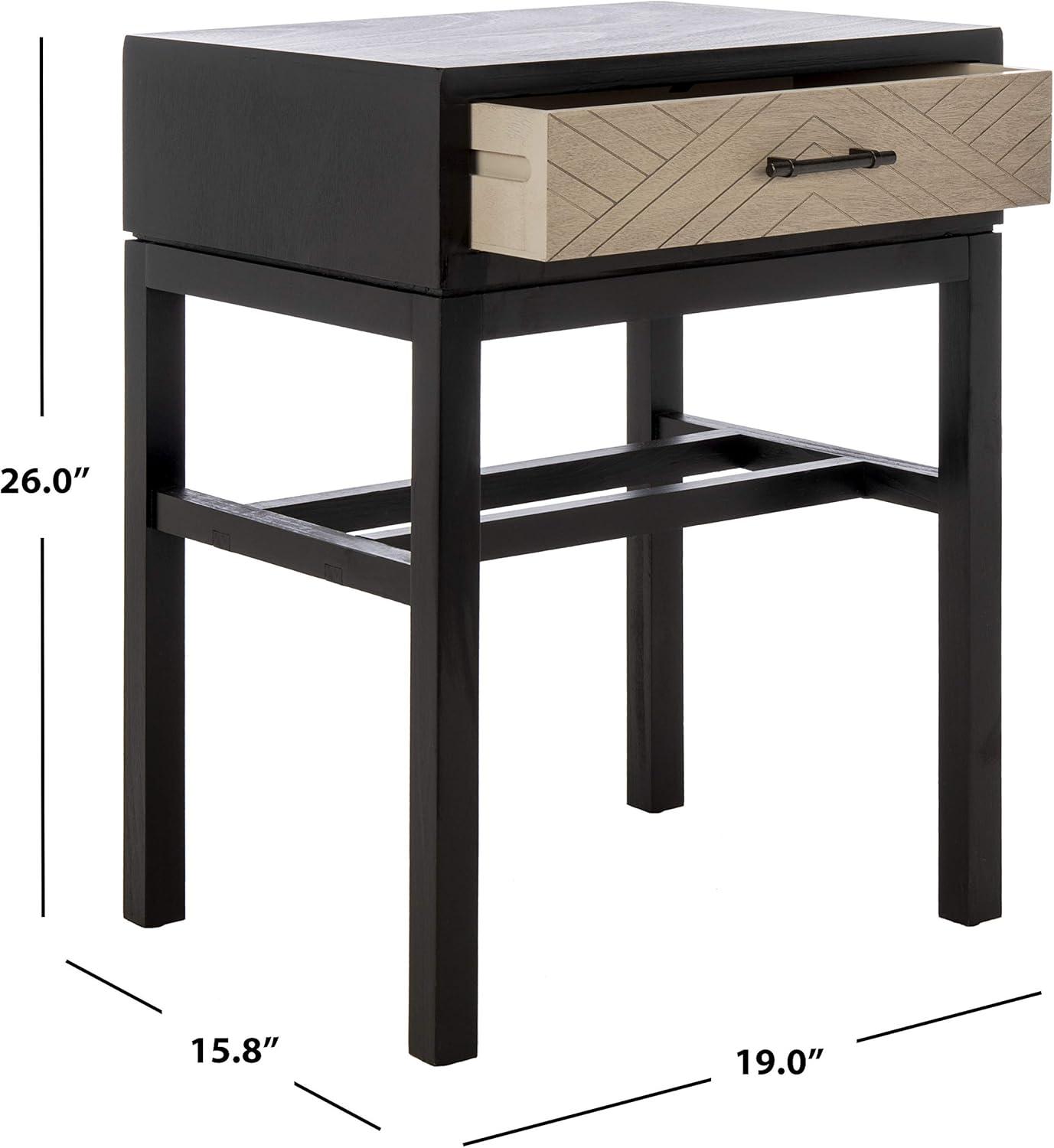Dakota Fields Solid Wood Top End Table with Storage