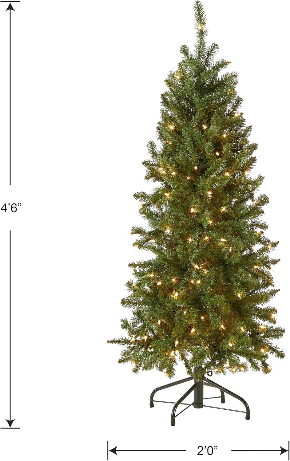 Pencil Slim Kingswood Fir Artificial Christmas Tree Clear Lights - National Tree Company