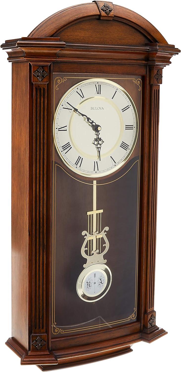 Bulova Clocks C4331 Hartwick 29 Inch Large Classic Walnut Pendulum Wall Clock