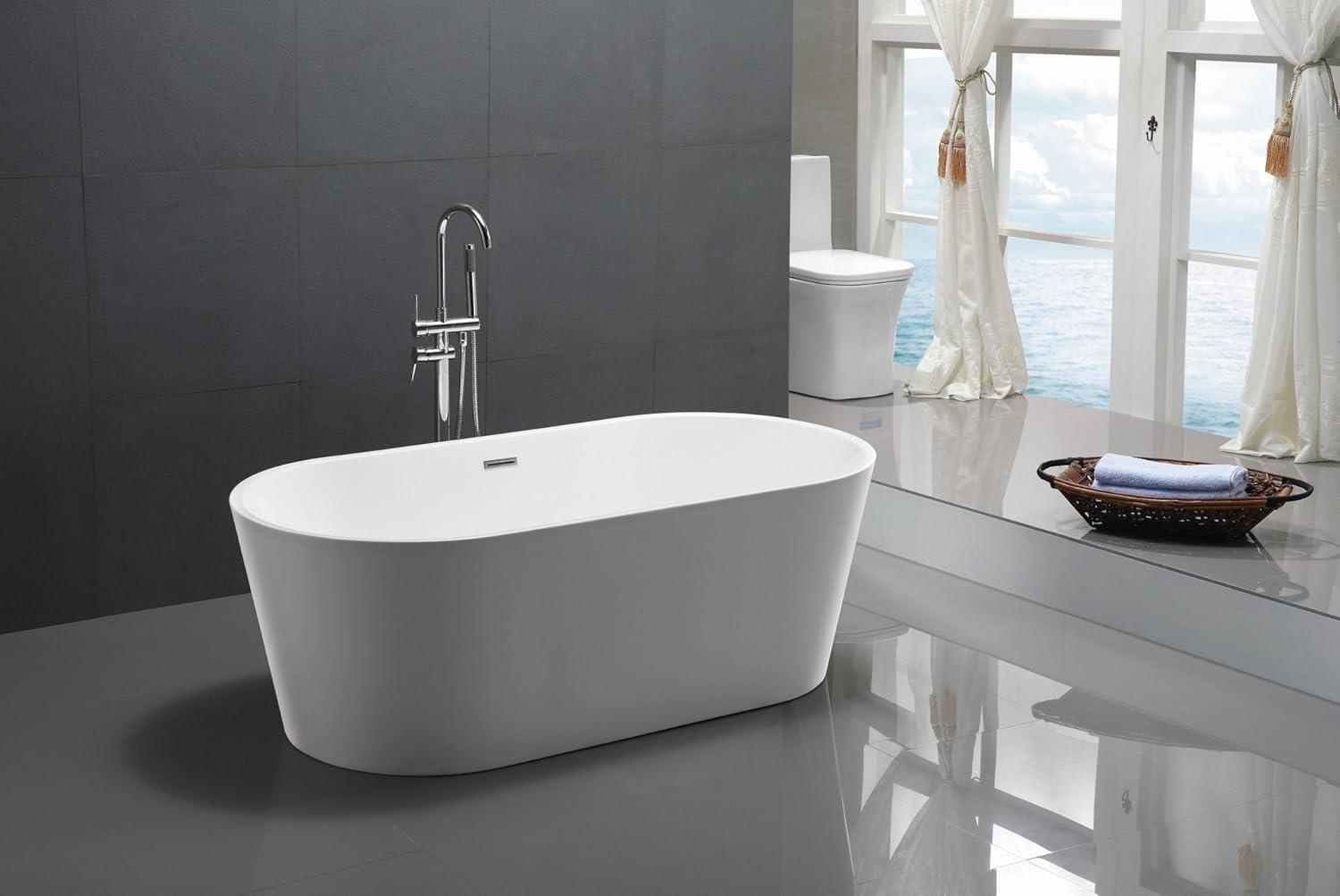 Chand Series 67'' x 32'' Freestanding Soaking Acrylic Bathtub