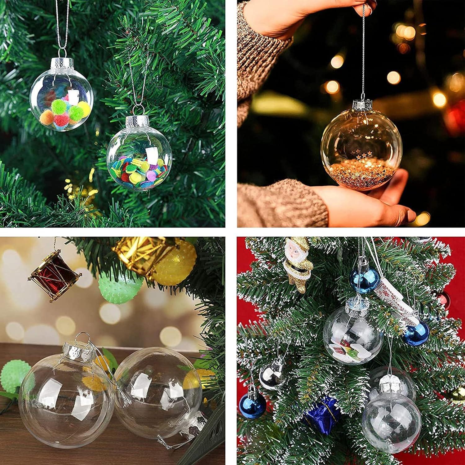 Dytern Christmas,12pcs Transparent Christmas Ball Empty DIY Balls Christmas Tree Baubles