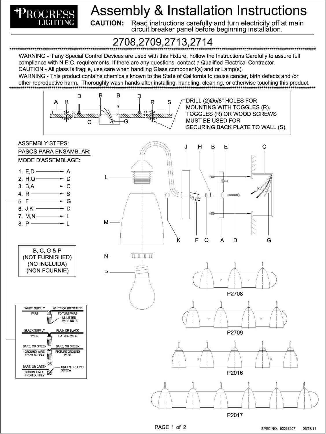 Progress Lighting Gather Collection 4-Light Bath Bracket, Brushed Nickel, Etched Glass Shades