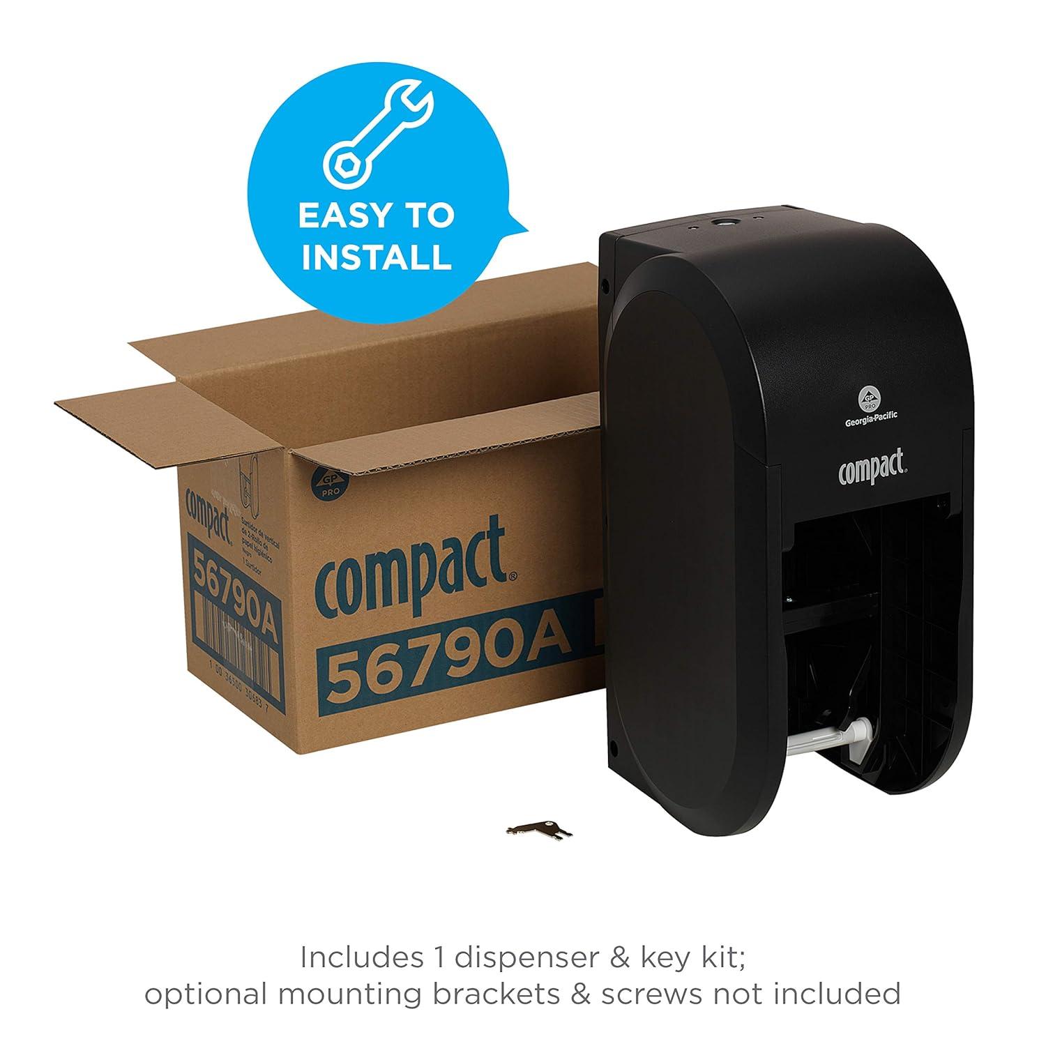 Georgia Pacific  Black Vertical Double Roll Toilet Paper Dispenser