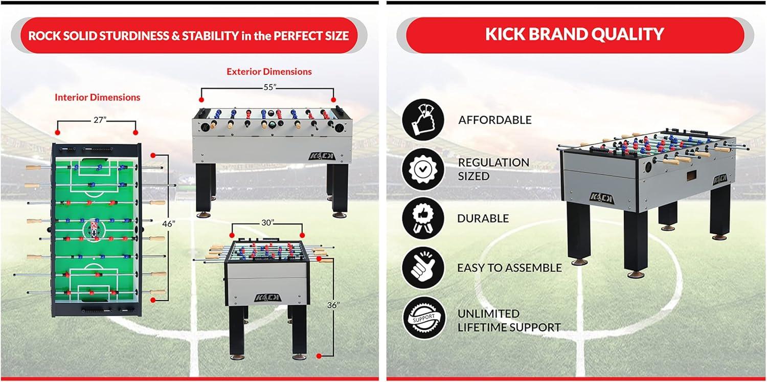 Titan 55" Gray and Black Tournament Foosball Table