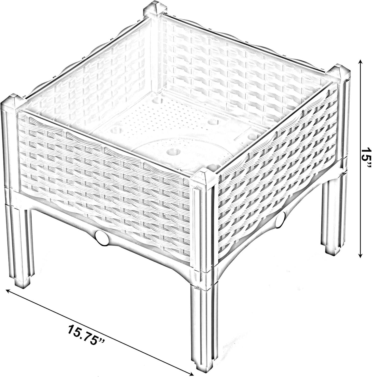 Rattan Raised Garden Bed Flower Planter