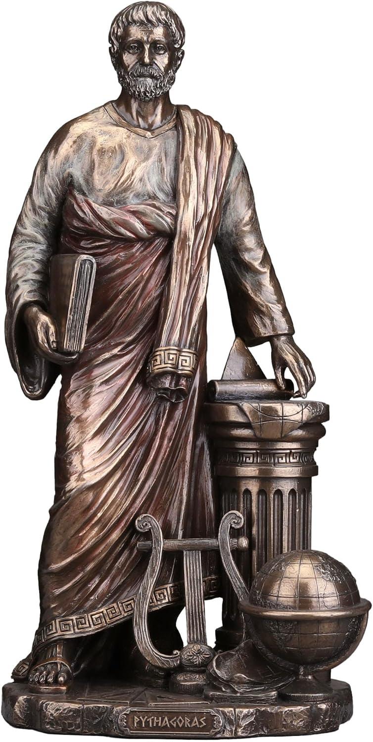 Veronese Design 11 Inch Pythagoras of Samos Greek Mathematician Philosopher Cold Cast Resin Bronze Finish Sculpture