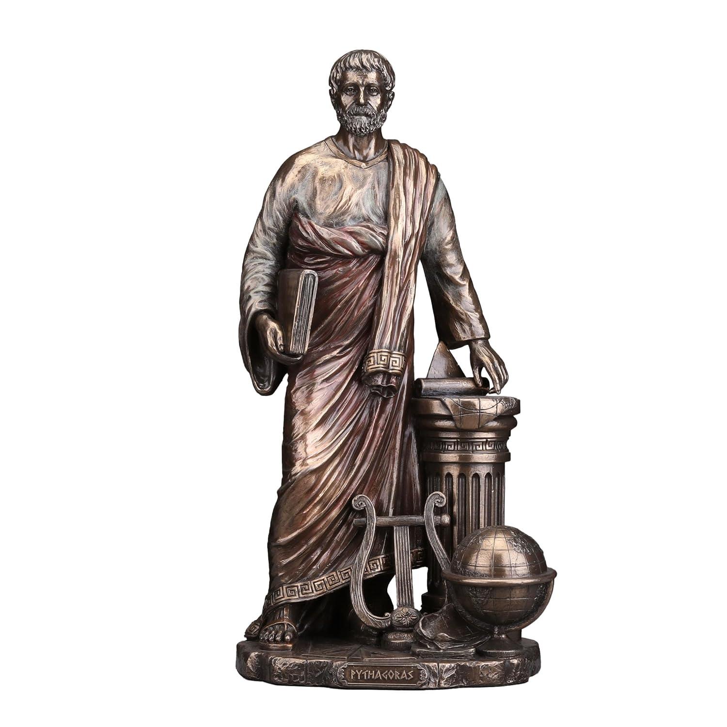 Veronese Design 11 Inch Pythagoras of Samos Greek Mathematician Philosopher Cold Cast Resin Bronze Finish Sculpture