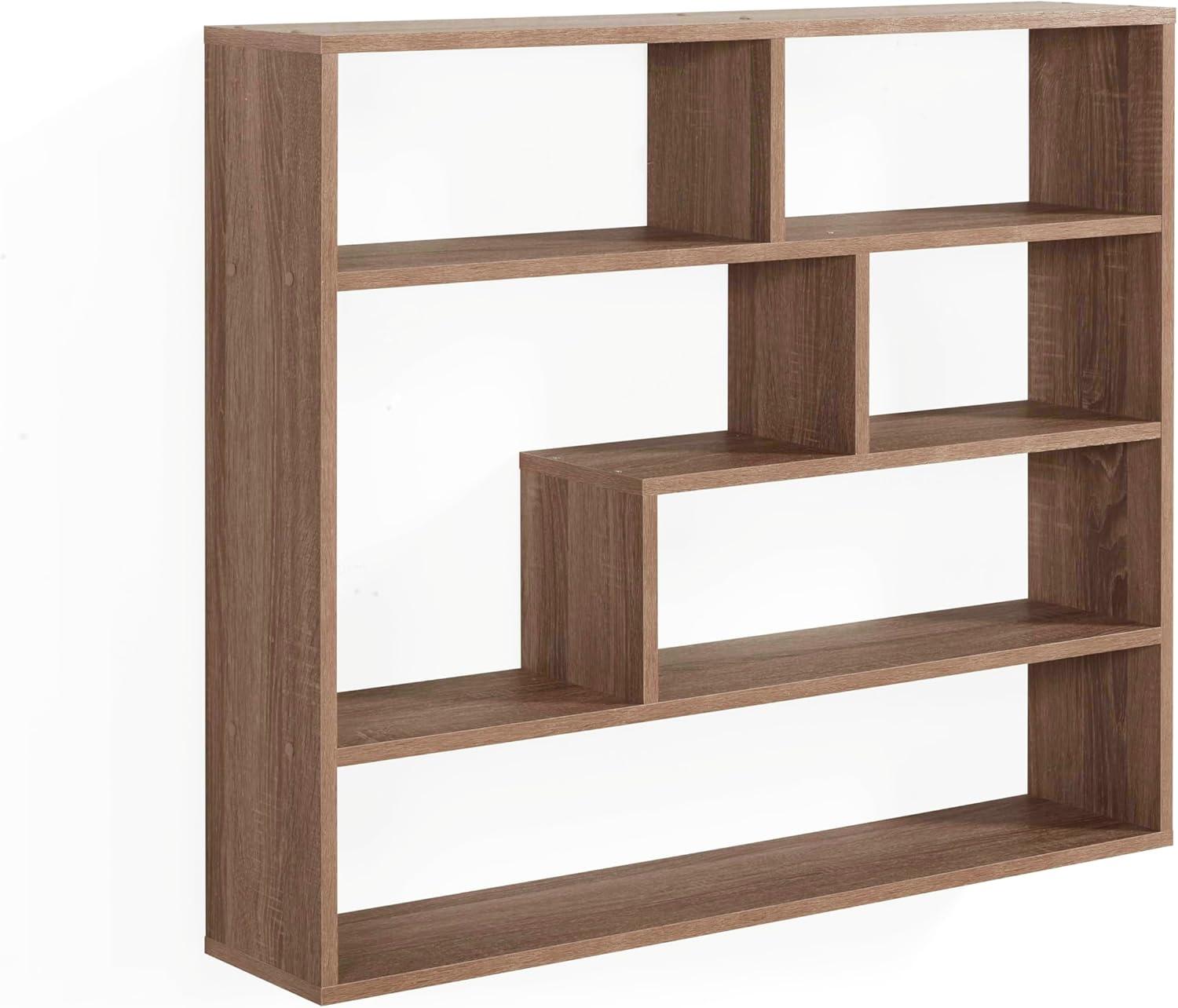 Danya B. 37" x 31.5" Rectangular Shelf Unit Brown: Laminated MDF Storage, 8 Compartments, Includes Mounting Hardware