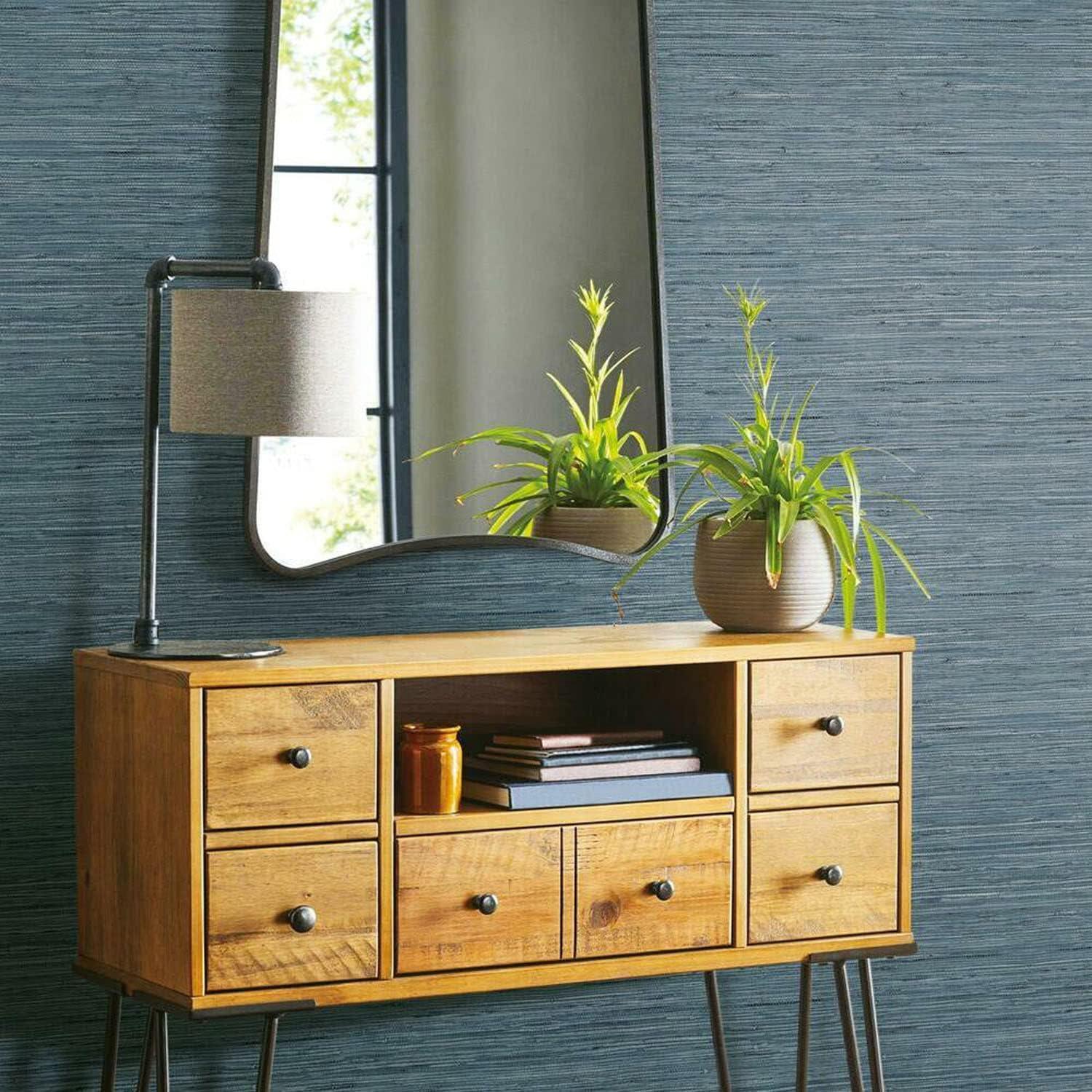 RoomMates Grasscloth Blue Peel & Stick Wallpaper