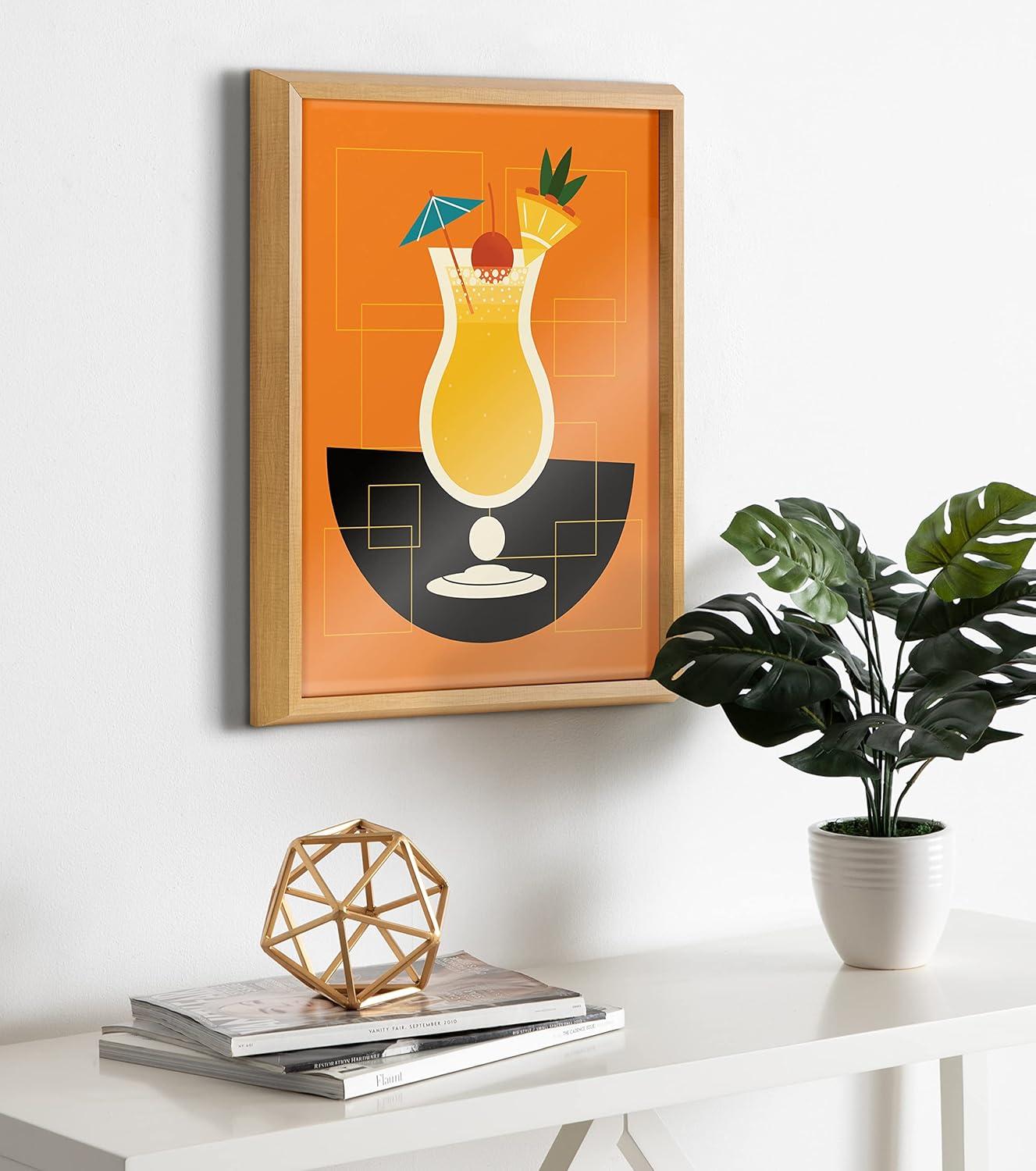 Kate and Laurel Blake " Bright Colorful Bar Drink " Painting Print