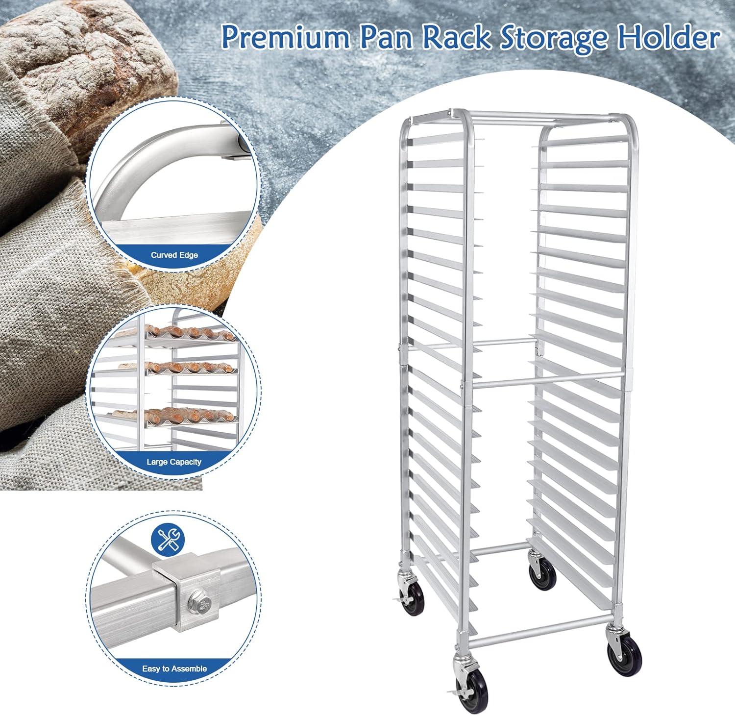 HARDURA Restaurant Equipment 20 Tier Aluminum Sheet Pan Rack with Casters, NSF Home Commercial Kitchen, 20"L×26"W×69"H