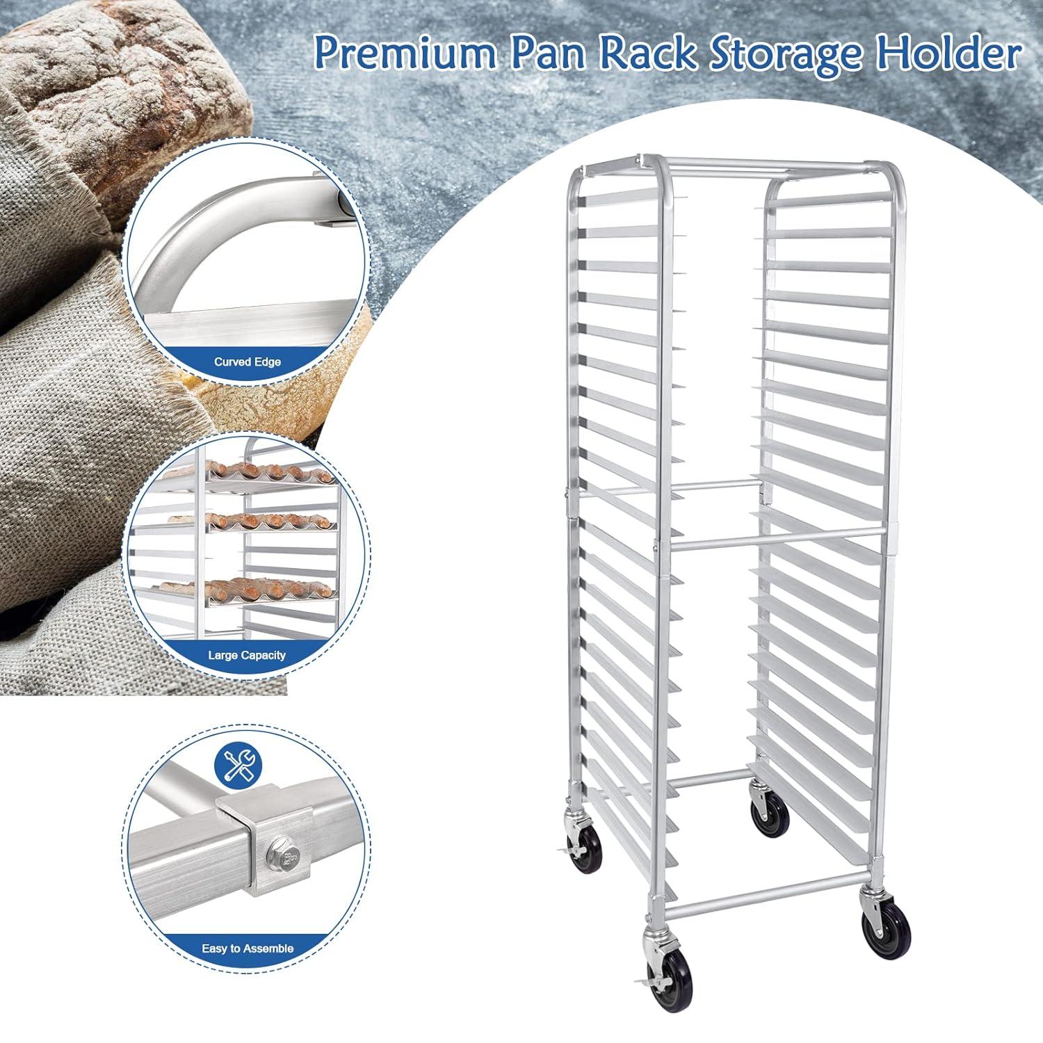 HARDURA Restaurant Equipment 20 Tier Aluminum Sheet Pan Rack with Casters, NSF Home Commercial Kitchen, 20"L×26"W×69"H